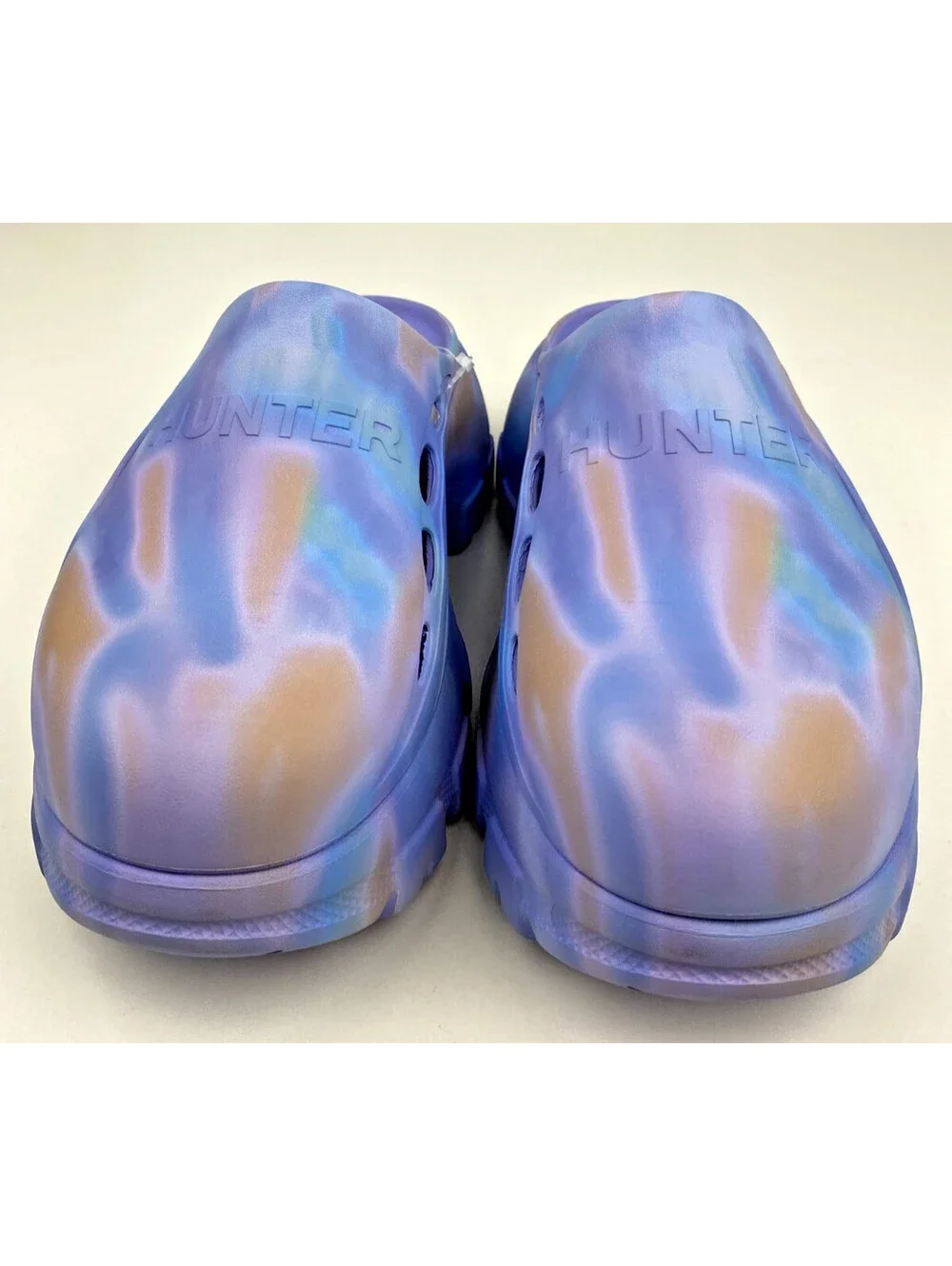 Hunter Bryce Platform Clogs Women's Size 9 Purple Marble Lug Sole NEW